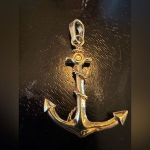 10K Gold Anchor Pendant